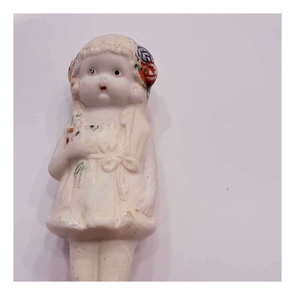 1930’s‎ Antique Porcelain Bisque Doll Bride, Frozen Charlotte Bridal Cake Topper